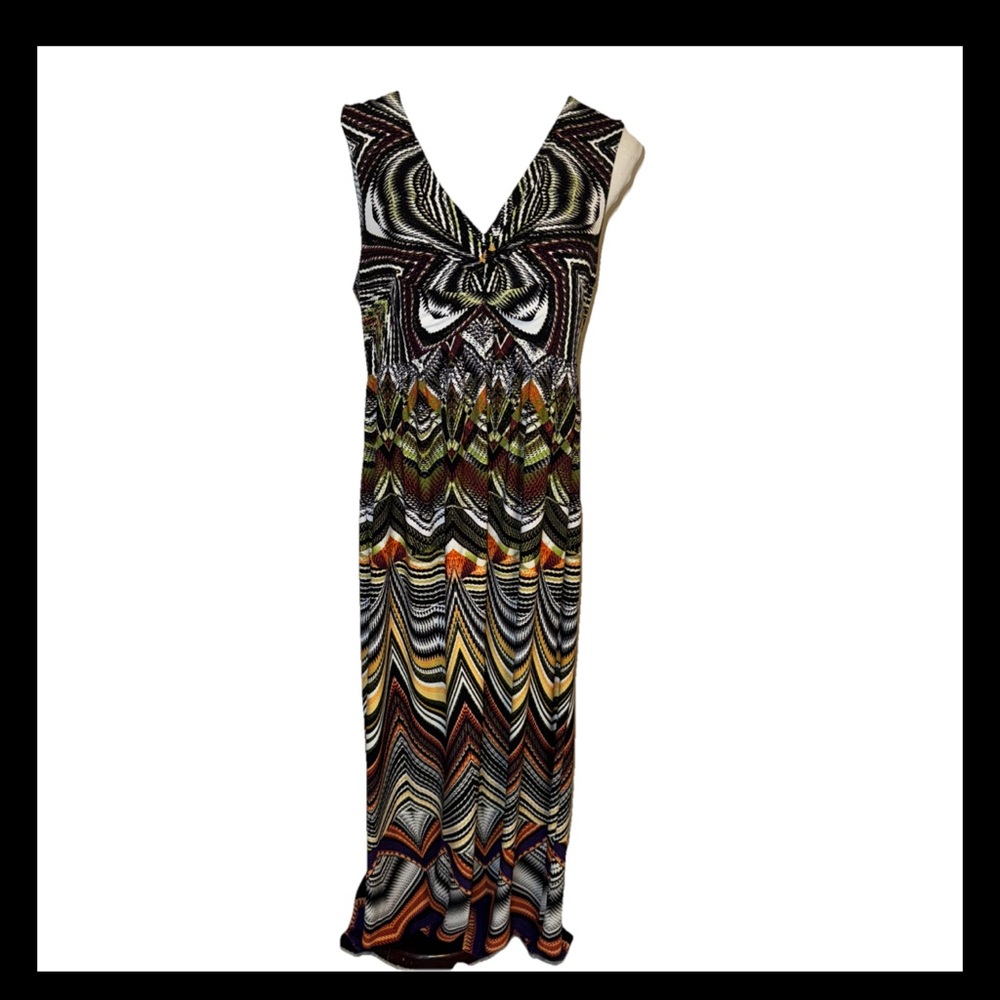 Chico’s Black Maxi Dress 2 L White Long